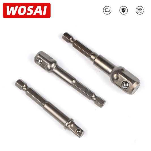 3pcs Chrome Vanadium Steel Socket Adapter Set Hex Shank - KiwisLove