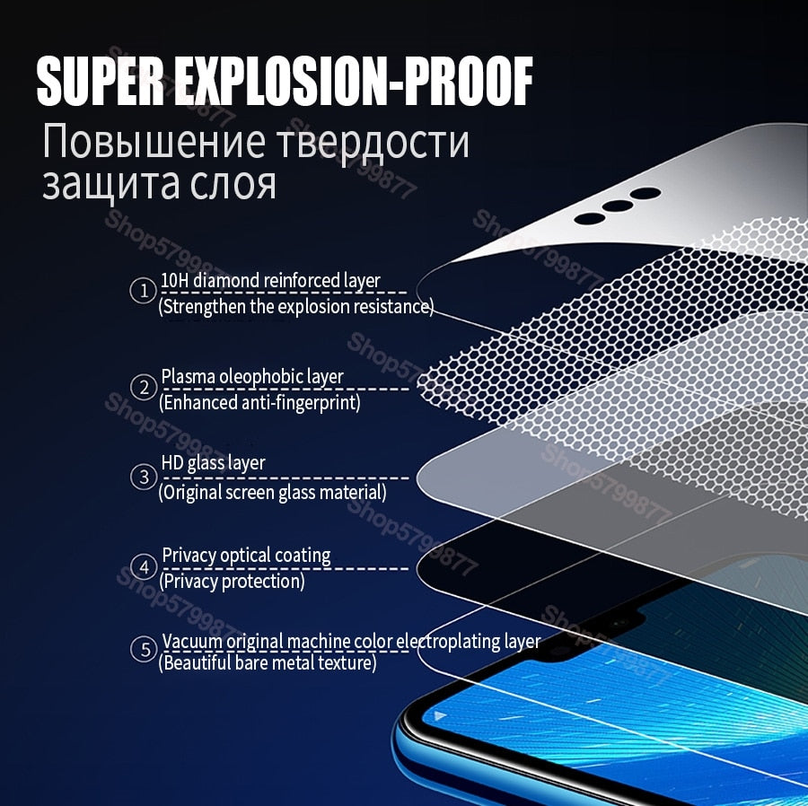 9D Protective Glass on For Huawei Honor 8X 8A 8C 8S 9A 9C 9S 9X Tempered Screen Protector Honor 10i 20i 20S Play Glass Film Case - KiwisLove