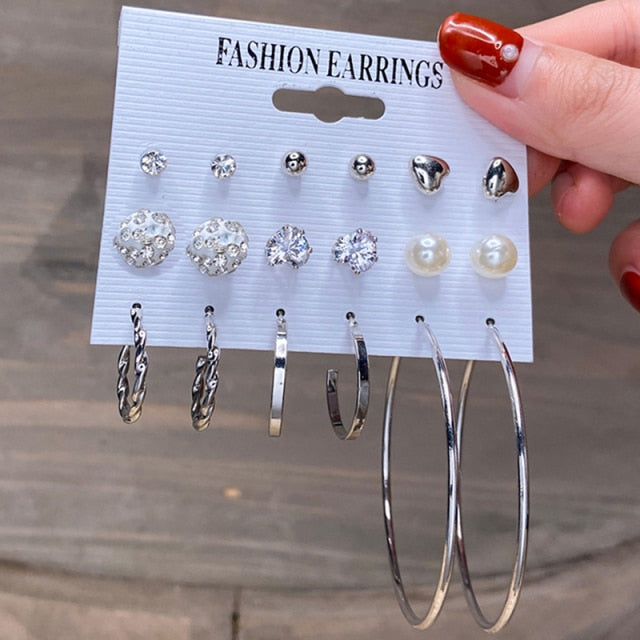 17KM Fashion Hoop Earrings Set For Women Girls - KiwisLove