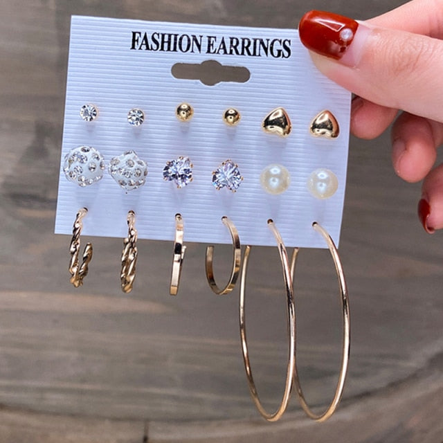 17KM Fashion Hoop Earrings Set For Women Girls - KiwisLove