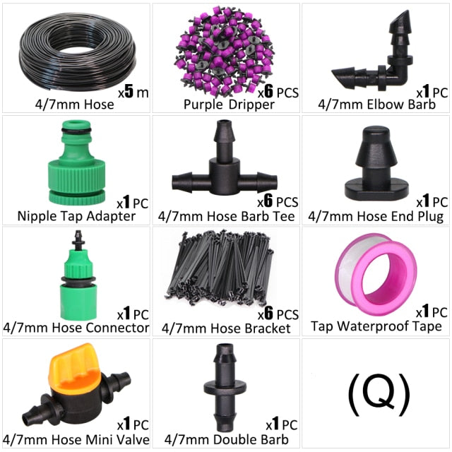DIY Micro Drip Irrigation System 8 Hole Adjustable Flow Dripper Atomizer - KiwisLove