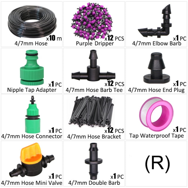 DIY Micro Drip Irrigation System 8 Hole Adjustable Flow Dripper Atomizer - KiwisLove