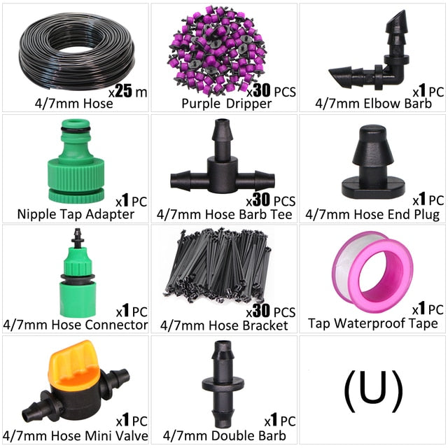 DIY Micro Drip Irrigation System 8 Hole Adjustable Flow Dripper Atomizer - KiwisLove