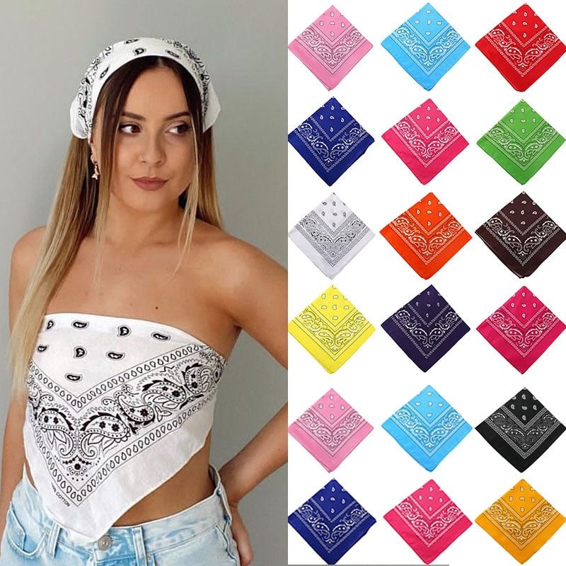 17KM Bohemian Print Bandana Hair Bands for Girls Women  Unisex Square - KiwisLove