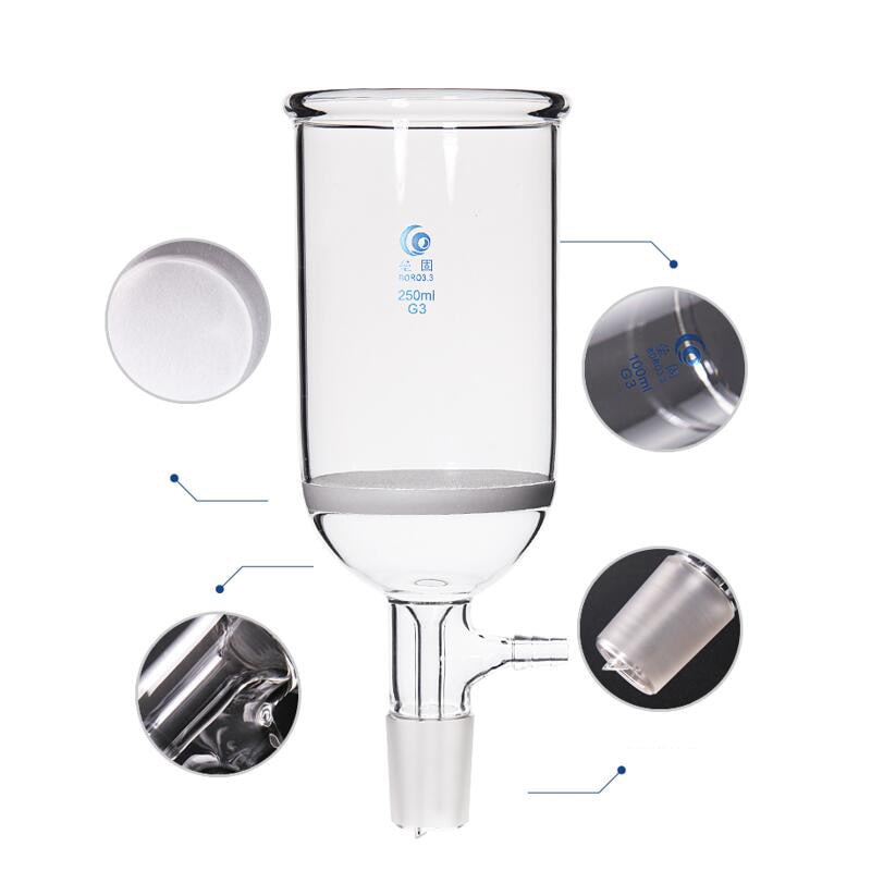 Filter Funnel Buchner Sand core filter funnel G3 Coarse filters Lab Glassware - KiwisLove