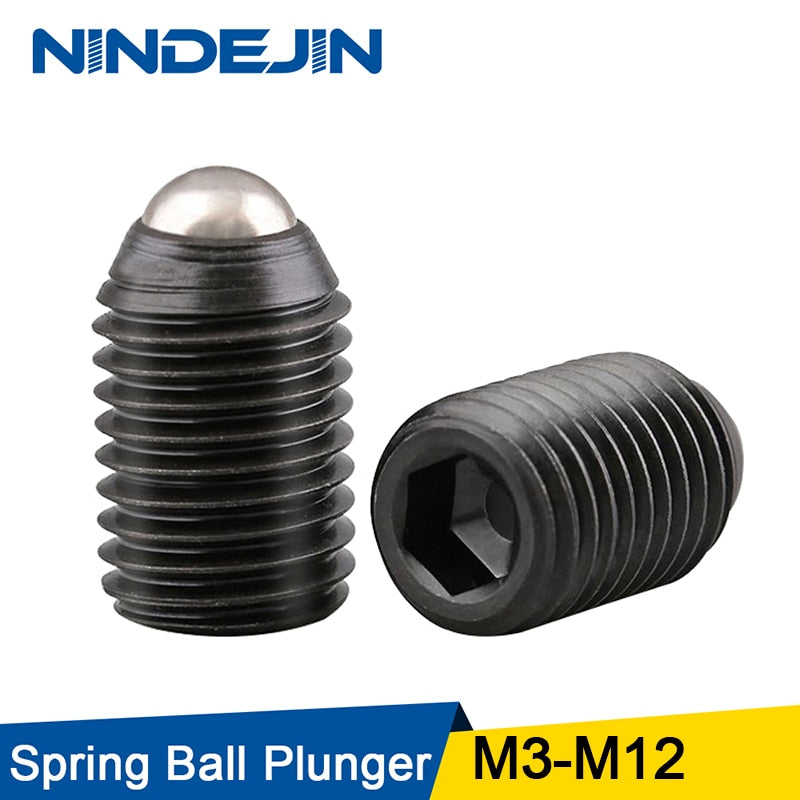 NINDEJIN Hex Hexagon Socket Ball Point Screw Carbon Steel Spring Plunger - KiwisLove
