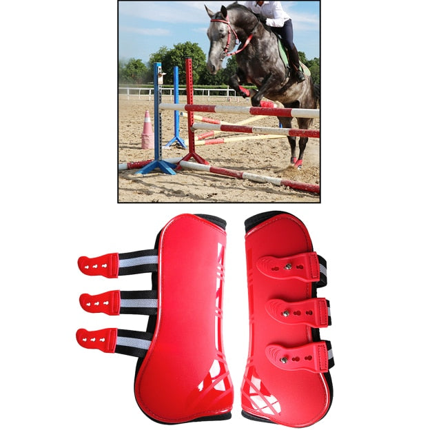 Horse Tendon Boot Horse PU Shell Neoprene Lined Leg Boots Sets Horse Bell Boots Legs Equine Protective Gear - KiwisLove