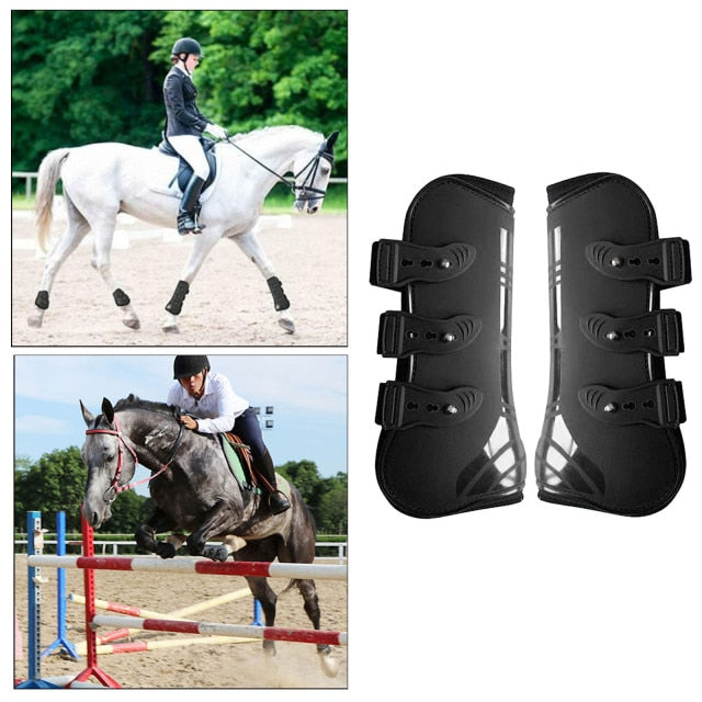 Horse Tendon Boot Horse PU Shell Neoprene Lined Leg Boots Sets Horse Bell Boots Legs Equine Protective Gear - KiwisLove