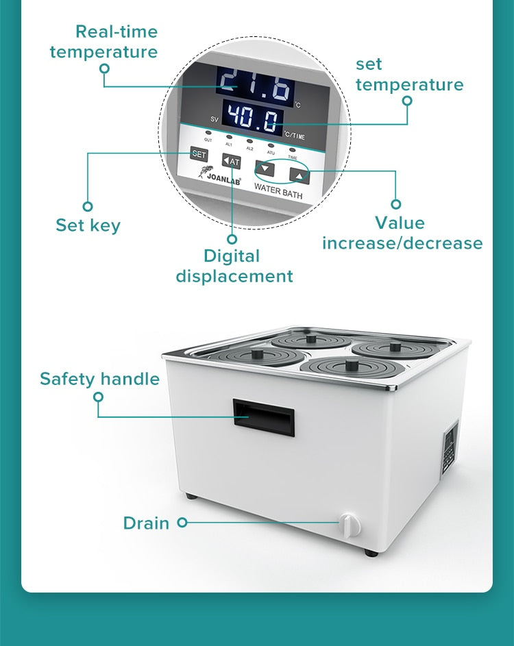 JOANLAB Laboratory Water Bath Constant Temperature LCD Digital Display - KiwisLove