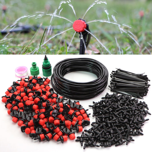 15M 1/4'' Hose DIY Drip Irrigation System Portable Misting Watering Kit - KiwisLove