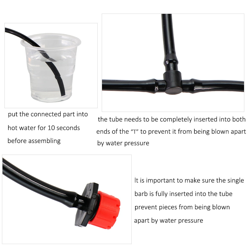 15M 1/4'' Hose DIY Drip Irrigation System Portable Misting Watering Kit - KiwisLove