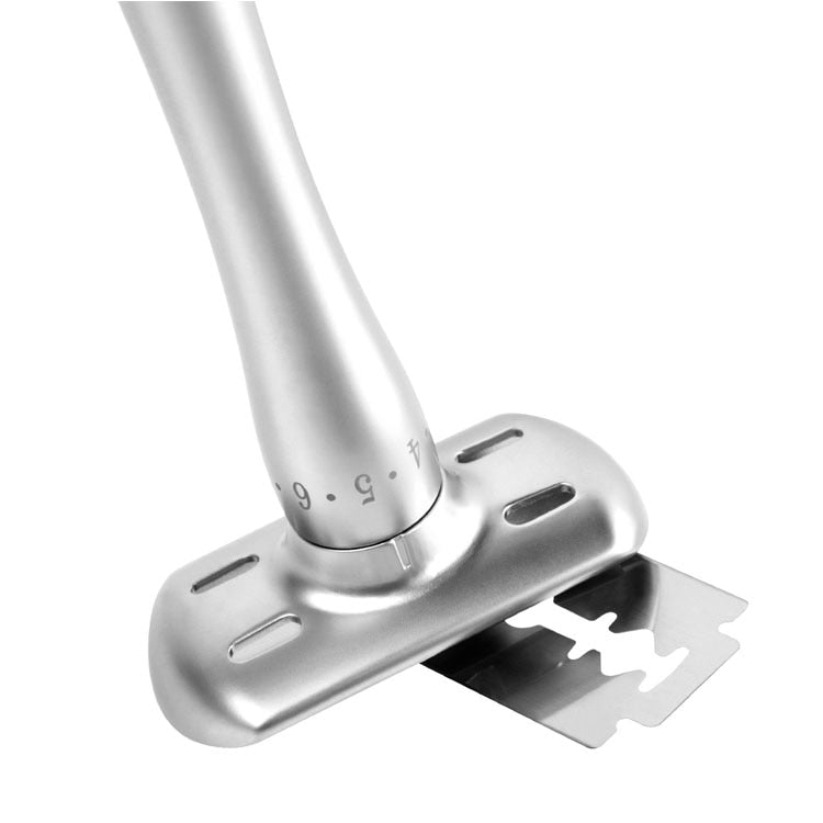 QShave Adjustable Safety Razor with Magnetic Cover 1 Razor 1 Blade Disposal Case & 5 blades - KiwisLove