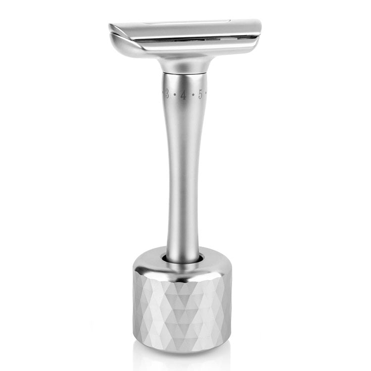 QShave Adjustable Safety Razor with Magnetic Cover 1 Razor 1 Blade Disposal Case & 5 blades - KiwisLove