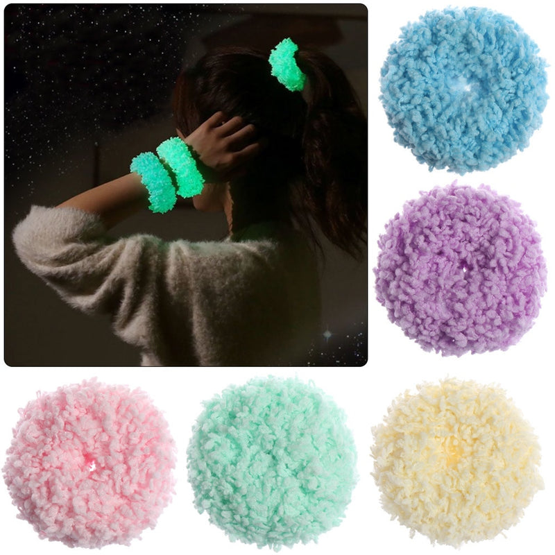 2021 New Girls Luminous Plush Scrunchies Hairband - KiwisLove