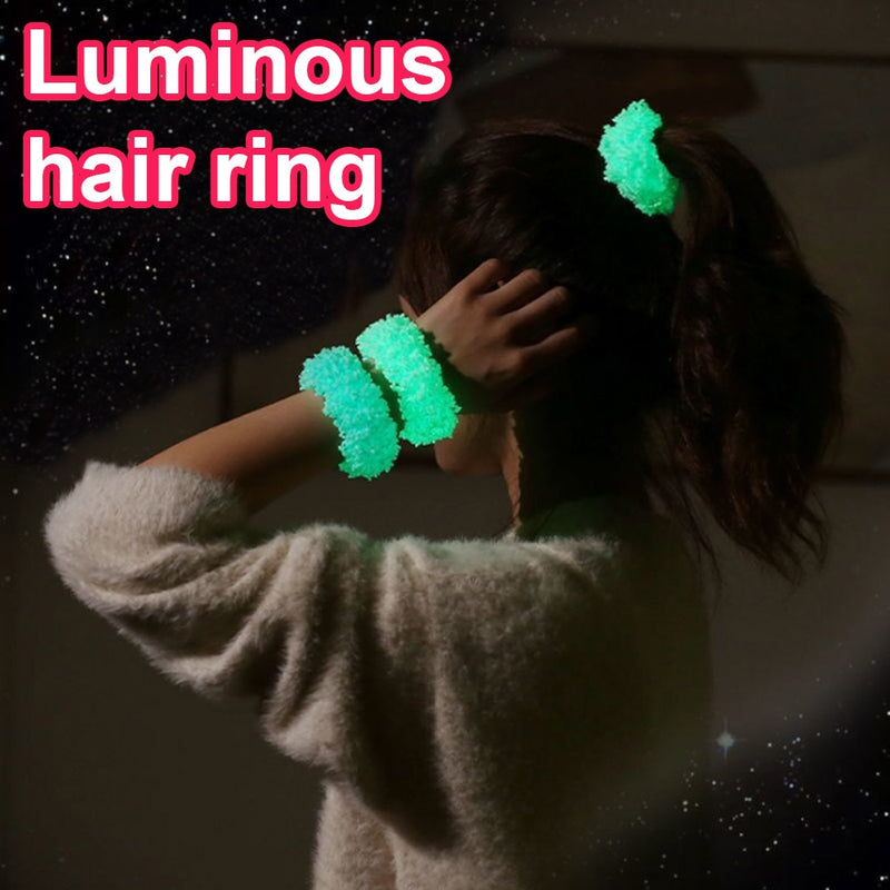 2021 New Girls Luminous Plush Scrunchies Hairband - KiwisLove