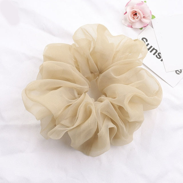 Scrunchies Big Rubber Hair Ties Elastic Hair Bands Girs Ponytail Holder - KiwisLove
