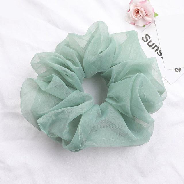 Scrunchies Big Rubber Hair Ties Elastic Hair Bands Girs Ponytail Holder - KiwisLove