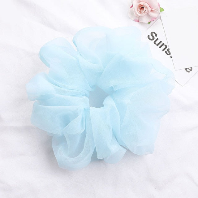 Scrunchies Big Rubber Hair Ties Elastic Hair Bands Girs Ponytail Holder - KiwisLove