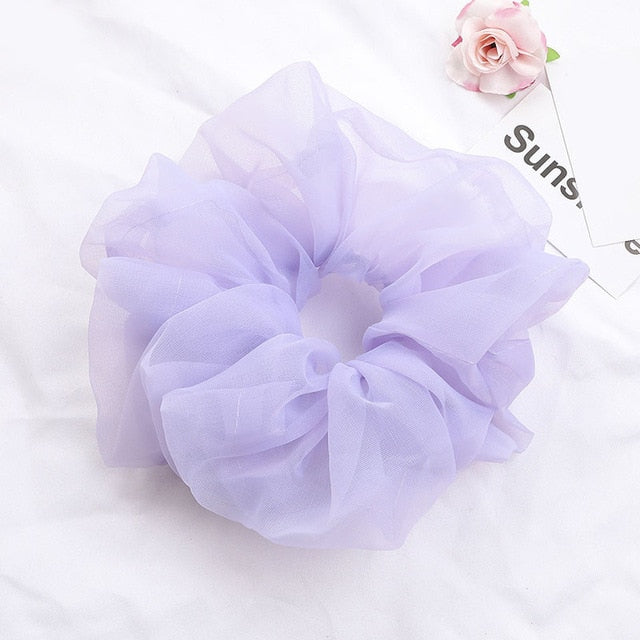 Scrunchies Big Rubber Hair Ties Elastic Hair Bands Girs Ponytail Holder - KiwisLove