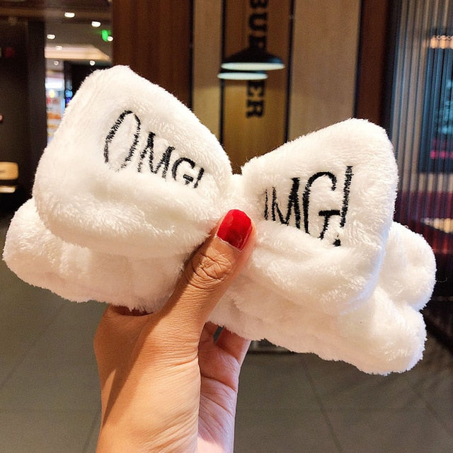 Hair Holder Hairbands Soft Warm Coral Fleece Bow Animal Ears Headband - KiwisLove