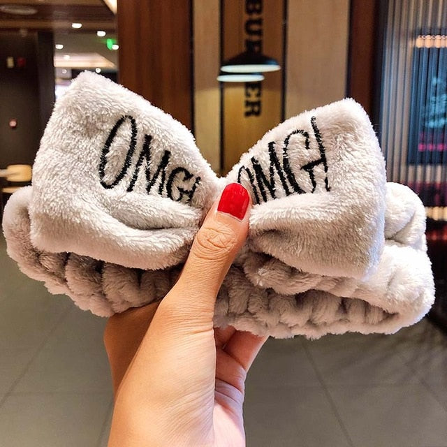 Hair Holder Hairbands Soft Warm Coral Fleece Bow Animal Ears Headband - KiwisLove