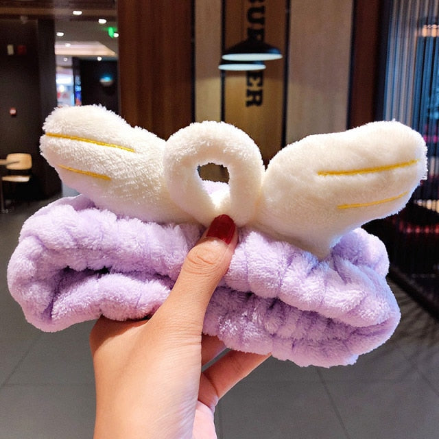 Hair Holder Hairbands Soft Warm Coral Fleece Bow Animal Ears Headband - KiwisLove