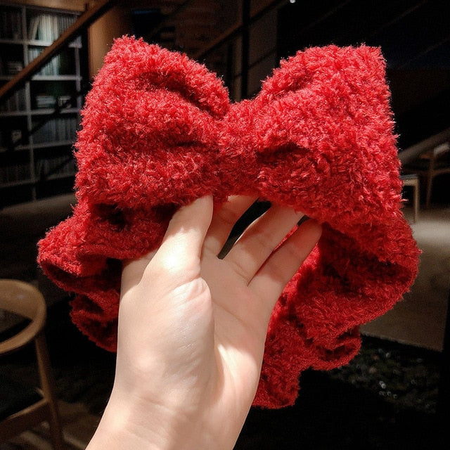 Hair Holder Hairbands Soft Warm Coral Fleece Bow Animal Ears Headband - KiwisLove