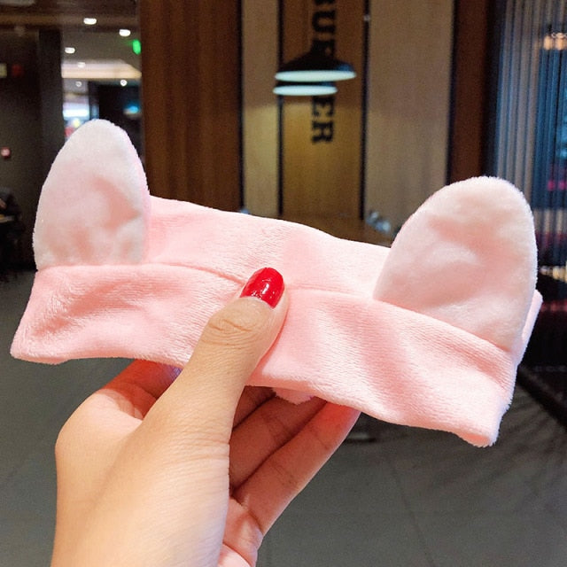 Hair Holder Hairbands Soft Warm Coral Fleece Bow Animal Ears Headband - KiwisLove