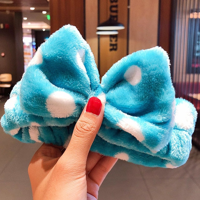 Hair Holder Hairbands Soft Warm Coral Fleece Bow Animal Ears Headband - KiwisLove