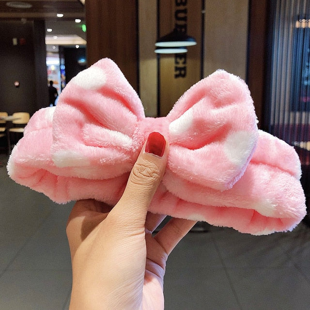 Hair Holder Hairbands Soft Warm Coral Fleece Bow Animal Ears Headband - KiwisLove