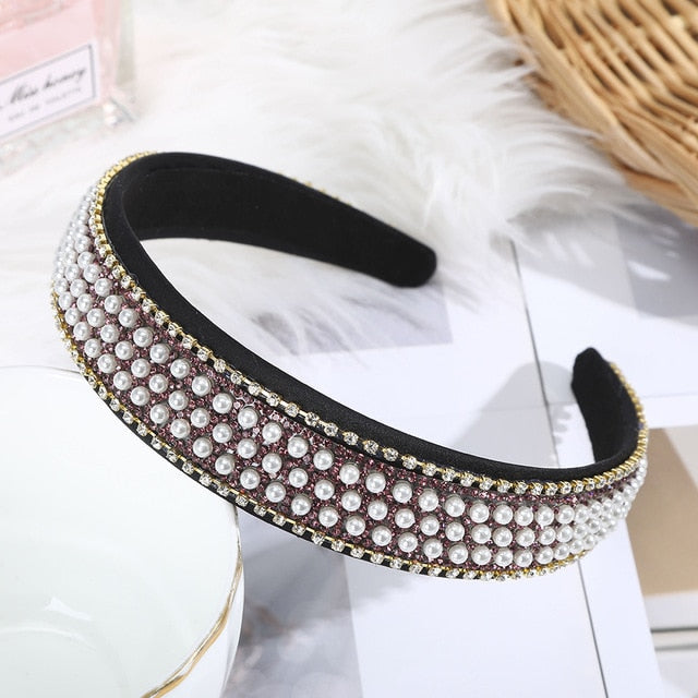 Crystal Headbands Fashion Hair Hoop Bands Bezel Luxurious Rhinestones Sponge - KiwisLove