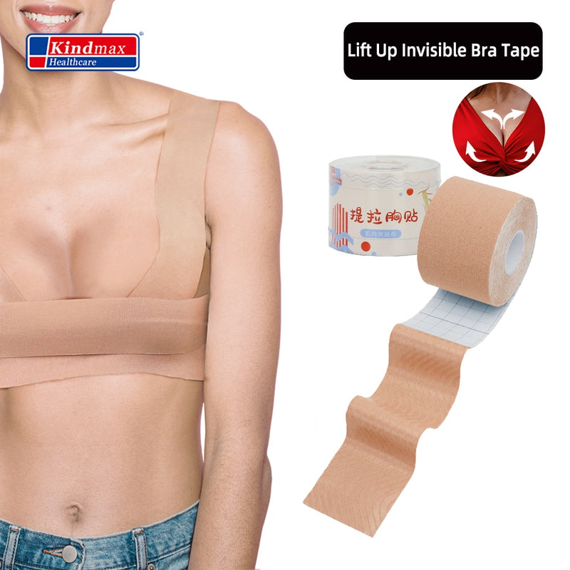 Kindmax Boob Tape Rolls Breast Lift Adhensive Tape Lift Up Invisible Bra Tape, Push up Sexy Backless Tapes kinesio Women Lady 5M - KiwisLove