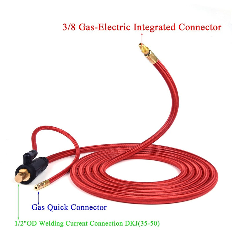 WP17 TIG Torch Gas-Electric Integrated Red Hose Cable - KiwisLove