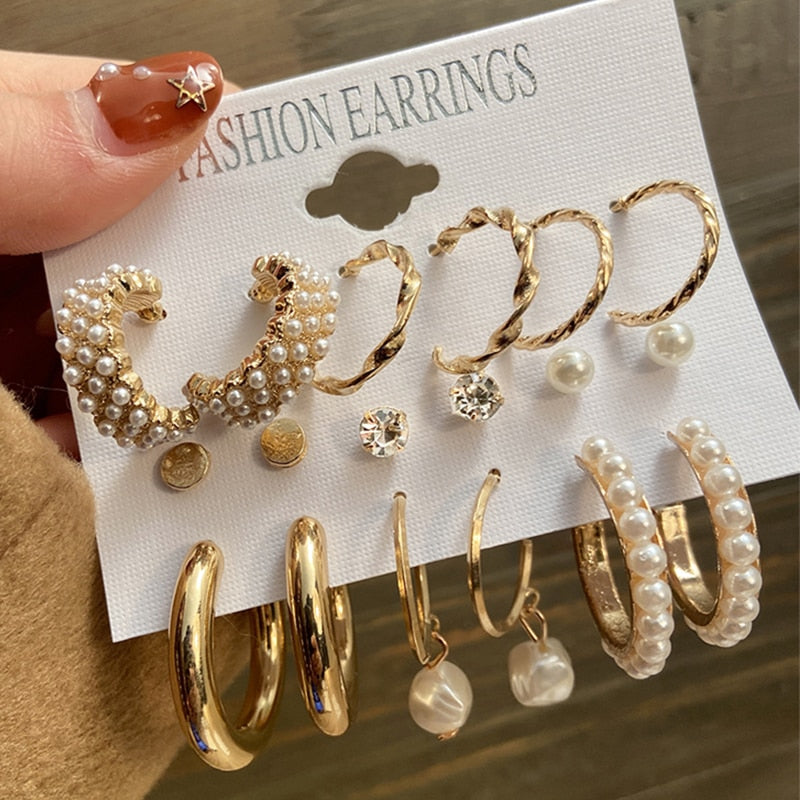 17KM Gold Metal Earrings Set For Women Geometric  2021 Trend Set - KiwisLove