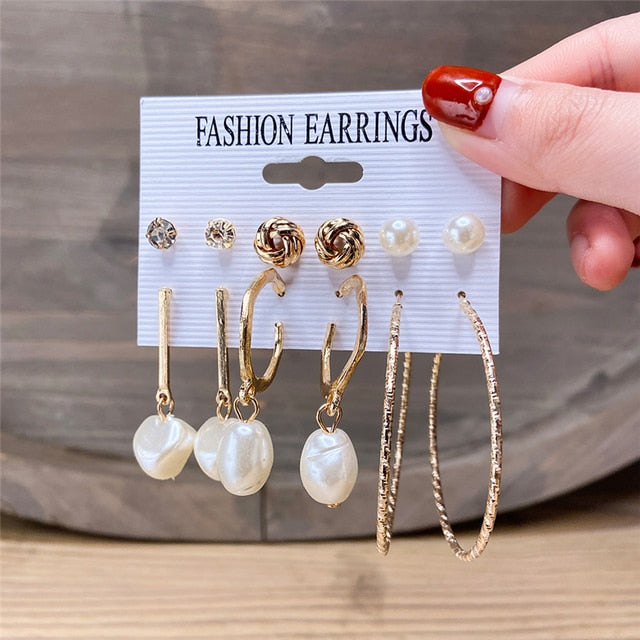 17KM Gold Metal Earrings Set For Women Geometric  2021 Trend Set - KiwisLove