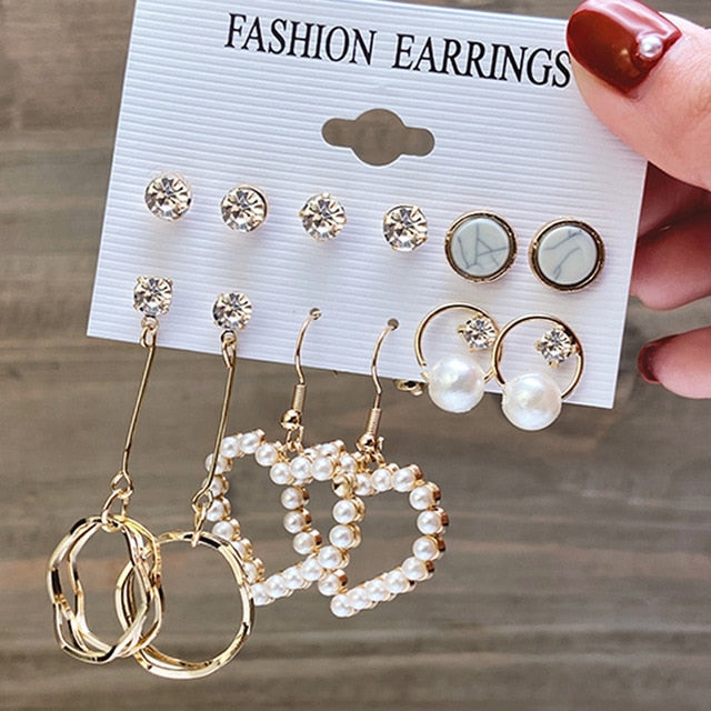 17KM Gold Metal Earrings Set For Women Geometric  2021 Trend Set - KiwisLove