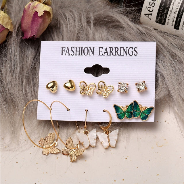 17KM Gold Metal Earrings Set For Women Geometric  2021 Trend Set - KiwisLove