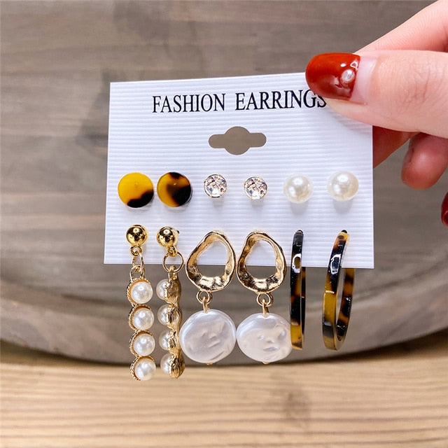 17KM Gold Metal Earrings Set For Women Geometric  2021 Trend Set - KiwisLove