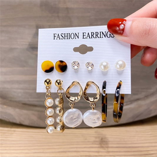 17KM Gold Metal Earrings Set For Women Geometric  2021 Trend Set - KiwisLove