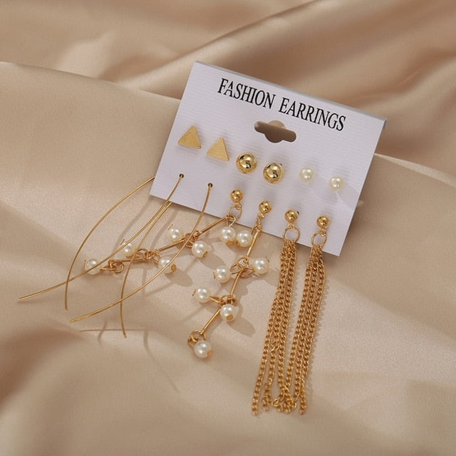 17KM Gold Metal Earrings Set For Women Geometric  2021 Trend Set - KiwisLove