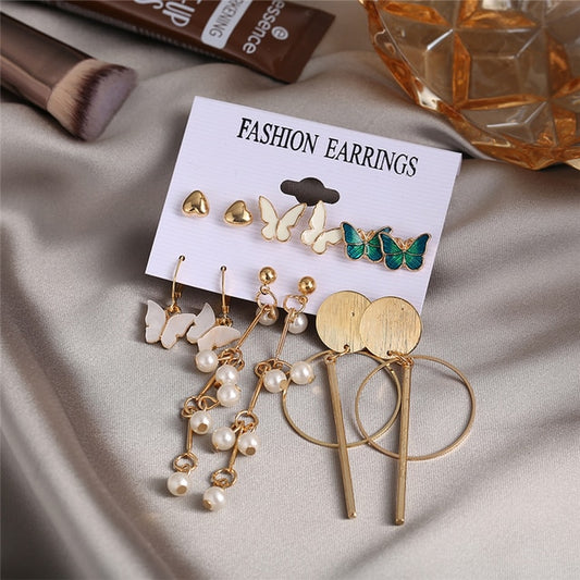 17KM Gold Metal Earrings Set For Women Geometric  2021 Trend Set - KiwisLove
