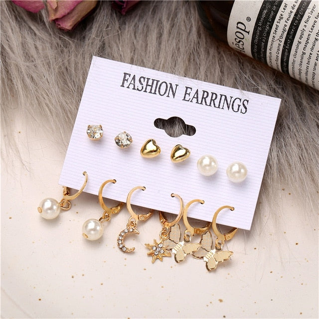 17KM Gold Metal Earrings Set For Women Geometric  2021 Trend Set - KiwisLove