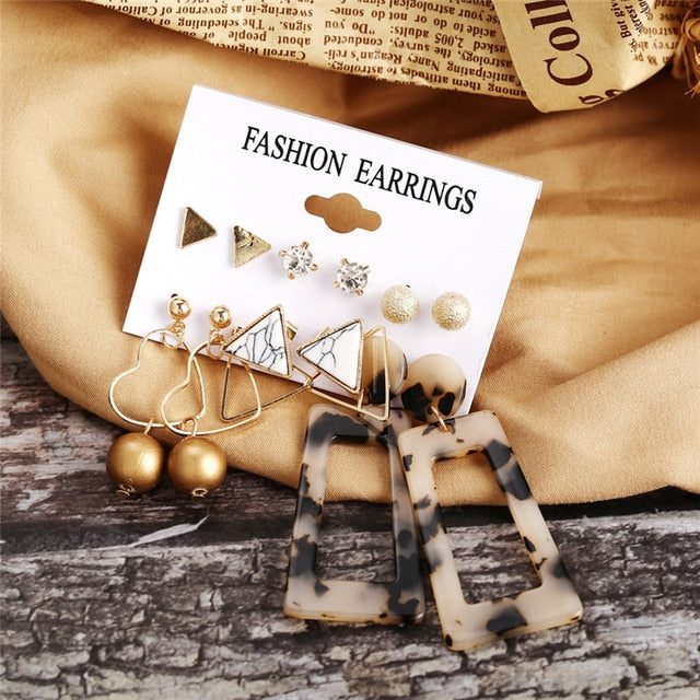 17KM Gold Metal Earrings Set For Women Geometric  2021 Trend Set - KiwisLove