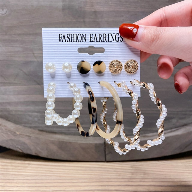 17KM Gold Metal Earrings Set For Women Geometric  2021 Trend Set - KiwisLove