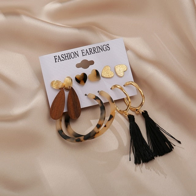 17KM Gold Metal Earrings Set For Women Geometric  2021 Trend Set - KiwisLove