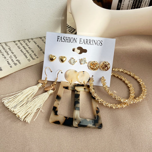 17KM Gold Metal Earrings Set For Women Geometric  2021 Trend Set - KiwisLove