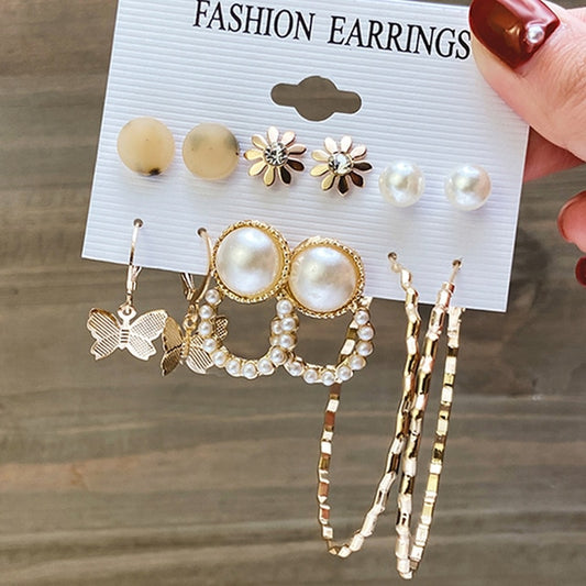 17KM Gold Metal Earrings Set For Women Geometric  2021 Trend Set - KiwisLove