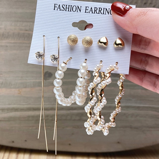 17KM Gold Metal Earrings Set For Women Geometric  2021 Trend Set - KiwisLove