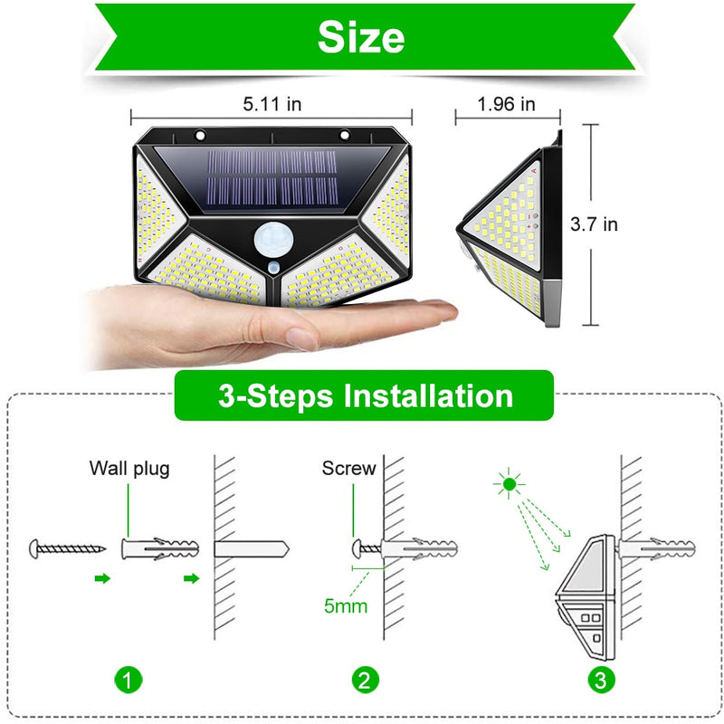 LED Solar Light Outdoor  Lamp Waterproof PIR Motion Sensor  Garden Decoration - KiwisLove