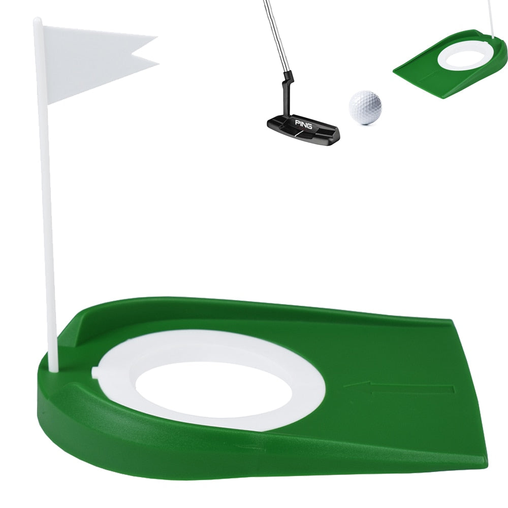 Golf Putting Trainer With Hole Flag Putter Green Practice Aid - KiwisLove